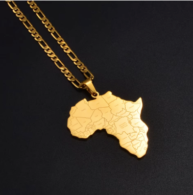 Collier carte d'Afrique