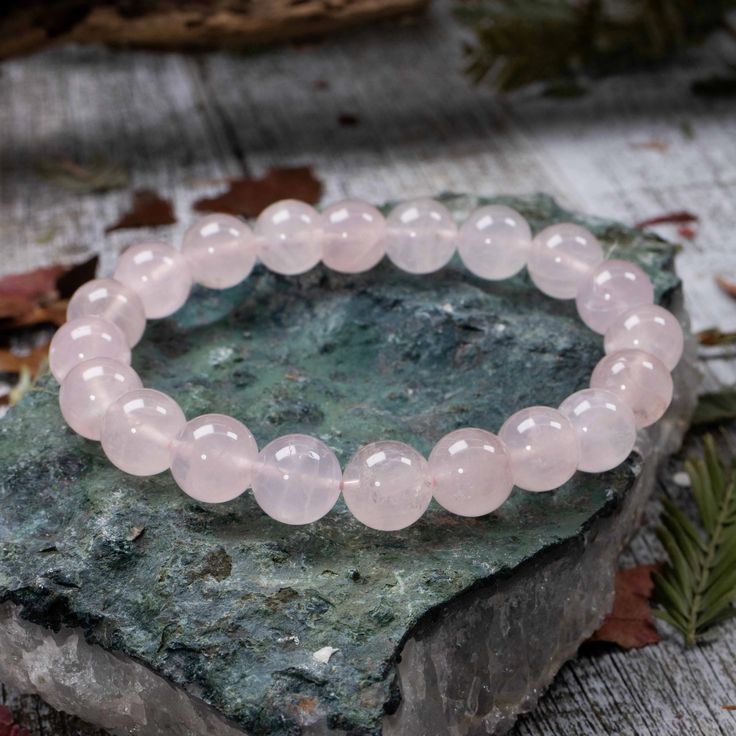 Bracelet en pierre de Quartz rose
