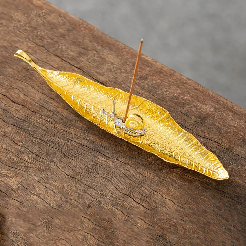 Porte encens feuille & escargot