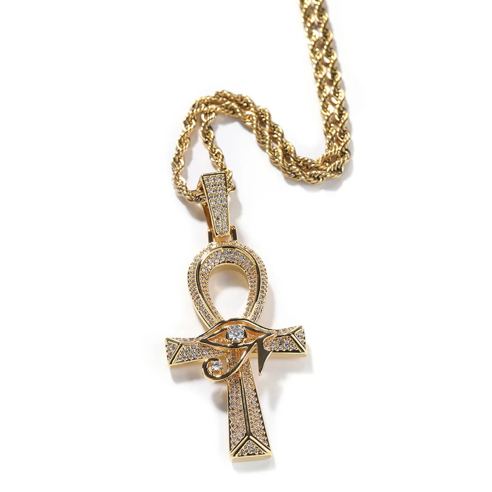 Collier croix Ankh œil d'Horus
