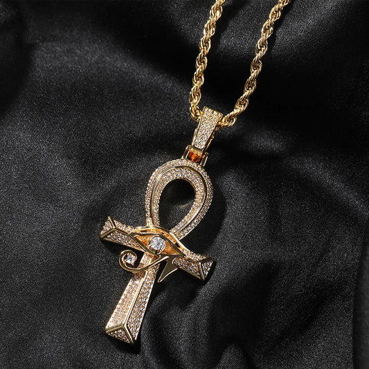 Collier croix Ankh œil d'Horus