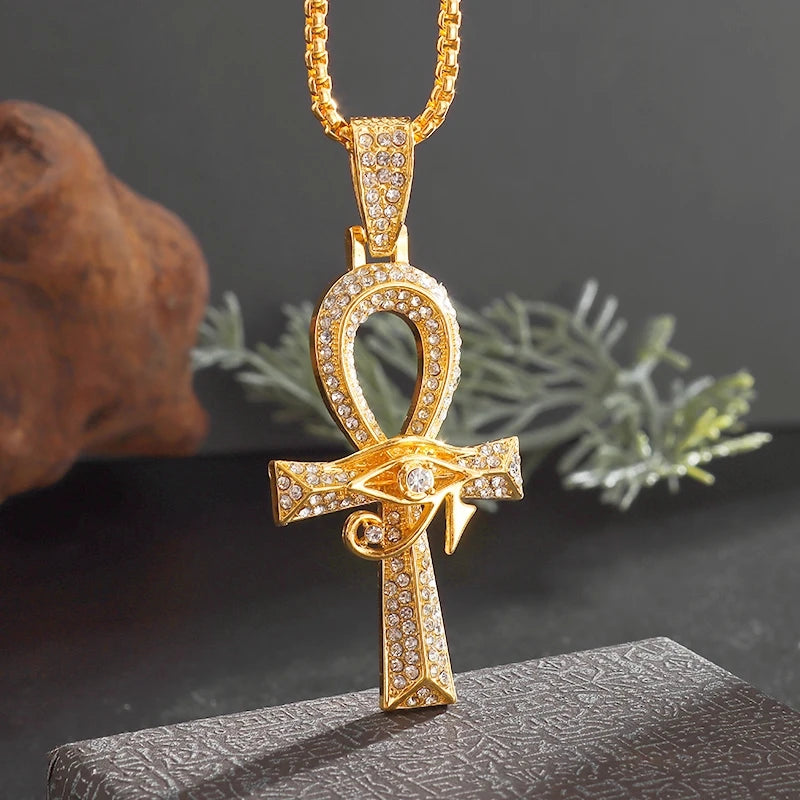 Collier croix Ankh œil d'Horus
