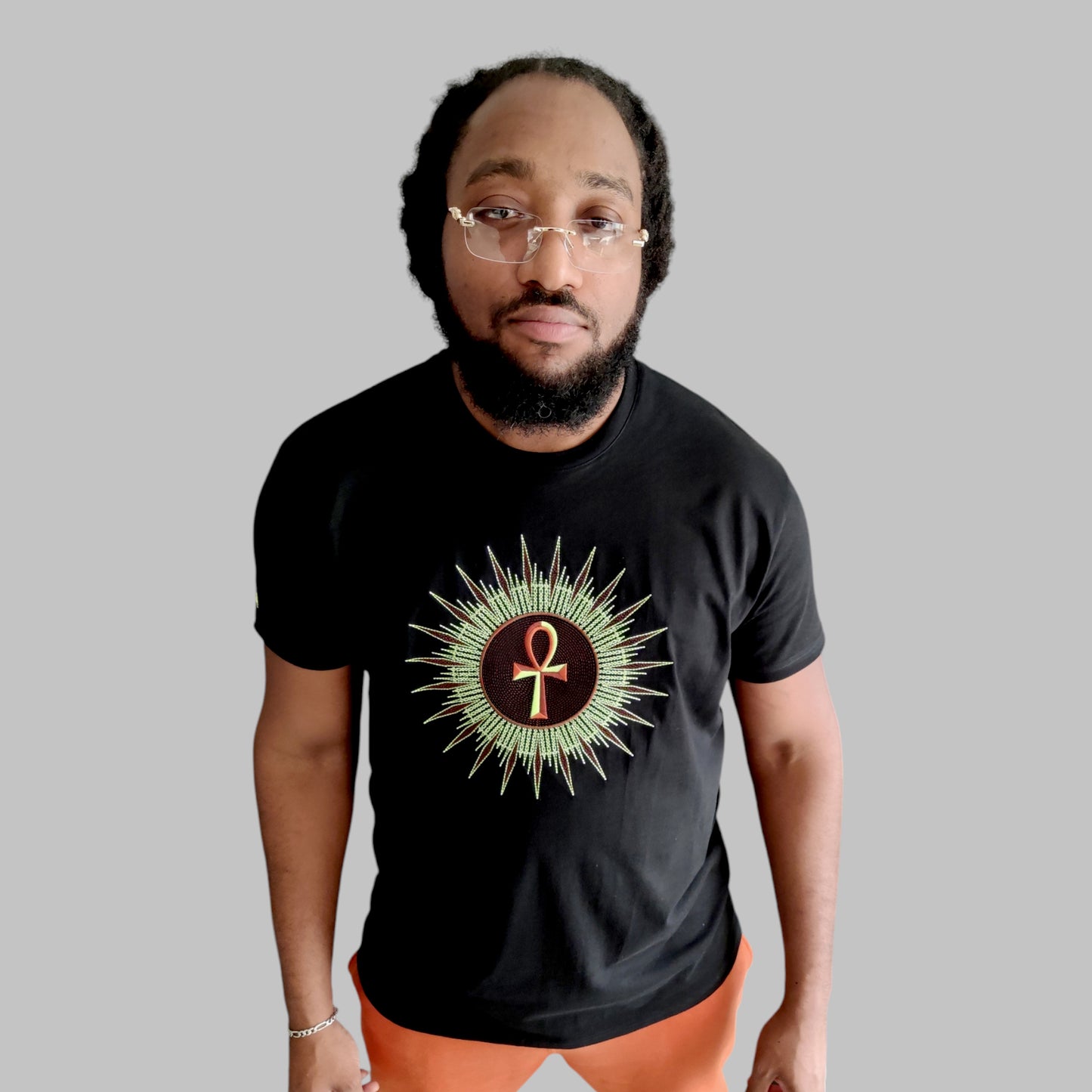 T-shirt Brodée Ankh Sun
